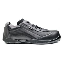 Base B0605 DIVING BLACK LEATHER METAL FREE LIGHTWEIGHT SAFETY TRAINERS