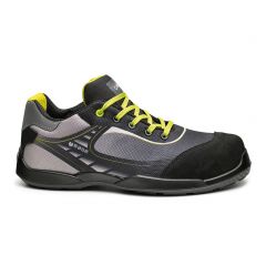 Base B0676B TENNIS BLACK GREY S3 METAL FREE LIGHTWEIGHT SAFETY TRAINERS