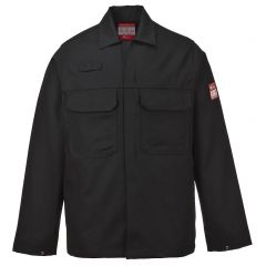 Portwest Bizweld BIZ2 Black Flame Resistant Stud Fastening Work Jacket