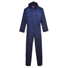 Portwest Bizweld BIZ6 Navy FR Knee Pad Pockets Hooded Coverall