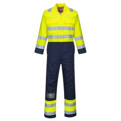 Portwest Bizweld BIZ7 Yellow Navy High Vis Anti Static Pro Coverall