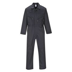 Portwest C813 Black Liverpool Polycotton Zipped Front Workwear Coverall