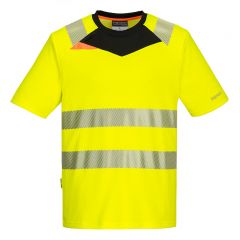 DX4 Workwear DX413 Yellow Short Sleeve Moisture Wicking High Vis T Shirt