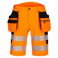 DX4 Workwear DX446 Orange Detachable High Vis Holster Pocket Shorts