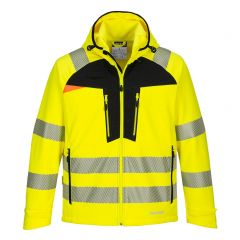 DX4 Workwear DX475 Yellow Breathable Windproof High Vis Softshell Jacket