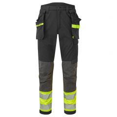 EV4 Workwear EV442 Yellow Hi Vis Stretch Detachable Holster Work Trousers