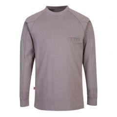 Portwest Bizflame Knit FR33 Grey FR Anti Static Ribbed Cuff Crew Neck