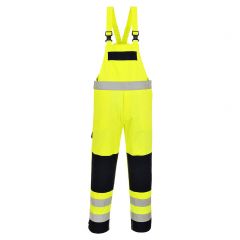 Portwest Bizflame FR63 Yellow High Vis Multi Norm Bib and Brace Trousers
