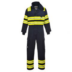 Portwest Bizflame Wildland Flame FR98 Navy Rib Cuff Coverall