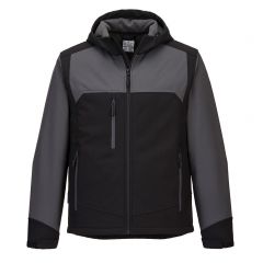 KX3 Workwear KX362 Black and Grey Windproof Softshell Hooded  Jacket