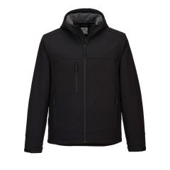 KX3 Workwear KX362 Black Windproof Softshell Hooded Work Jacket