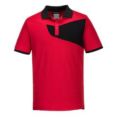 PW2 Workwear PW210 Red Short Sleeve Cotton Comfort Polo Shirt