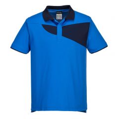 PW2 Workwear PW210 Royal And Navy Short Sleeve Cotton Comfort Polo Shirt