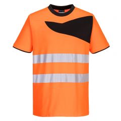 PW2 Workwear PW213 Orange High Vis Short Sleeve Cotton Work Tee Shirt