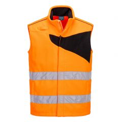 PW2 Workwear PW231 Orange High Visibility Work Fleece Bodywarmer