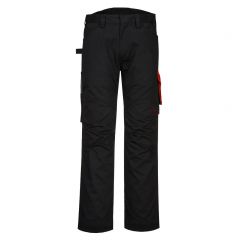 PW2 Workwear PW240 Black And Red Polycotton Service Work Trousers