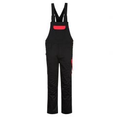 PW2 Workwear PW243 Black And Red Polycotton Bib and Brace Work Trousers