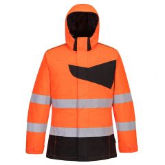 PW2 Workwear PW261 Orange Waterproof High Vis Winter Work Jacket