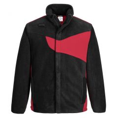 PW2 Workwear PW270 Black And Red Durable Fleece Work Jacket