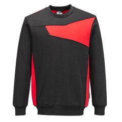 PW2 Workwear PW273 Black and Red Crew Neck Knitted Fabric Sweatshirt