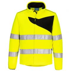 PW2 Workwear PW274 Yellow Lightweight Mesh Lining High Visibility Fleece