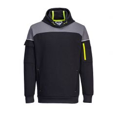 PW3 Workwear PW337 Black Brushed Knitted Fabric Pullover Hoodie