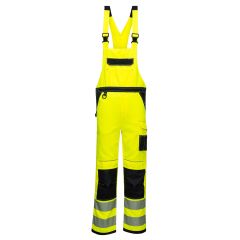 PW3 Workwear High Vis PW344 Yellow and Black Bib and Brace Overall