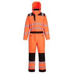 PW3 Workwear PW355 Orange Waterproof Front Zip High Vis Rain Coverall