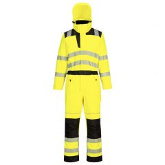 PW3 Workwear PW355 Yellow Waterproof Front Zip High Vis Rain Coverall