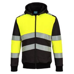 PW3 Workwear PW377 Yellow Lightweight  Zipped Class 1 Winter Hoodie