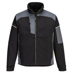 PW3 Workwear PW378 Black 3 Layer Fabric Windproof Softshell Jacket