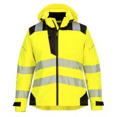 PW3 Workwear PW389 Yellow Waterproof High Vis Womens Rain Jacket
