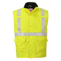 Portwest Bizflame Rain S776 Yellow High Vis Anti Static FR Bodywarmer