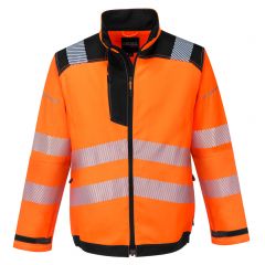 PW3 Workwear T500 Orange Lightweight Polycotton High Vis Work Jacket