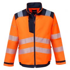 PW3 Workwear T500 Orange Navy Lightweight Polycotton High Vis Work Jacket