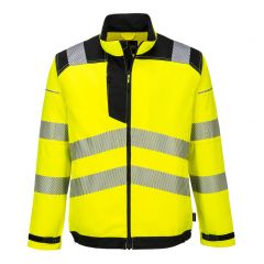 PW3 Workwear T500 Yellow Black Lightweight Polycotton High Vis Work Jacket