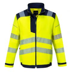 PW3 Workwear T500 Yellow Navy Lightweight Polycotton High Vis Work Jacket