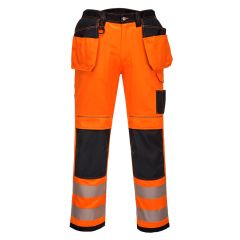 PW3 Workwear High Vis T501 Orange Black Holster Pocket Kneepad Trousers