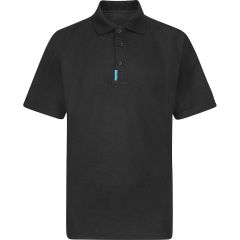 WX3 Workwear T720 Black Poly Cotton Short Sleeved Work Polo Shirt