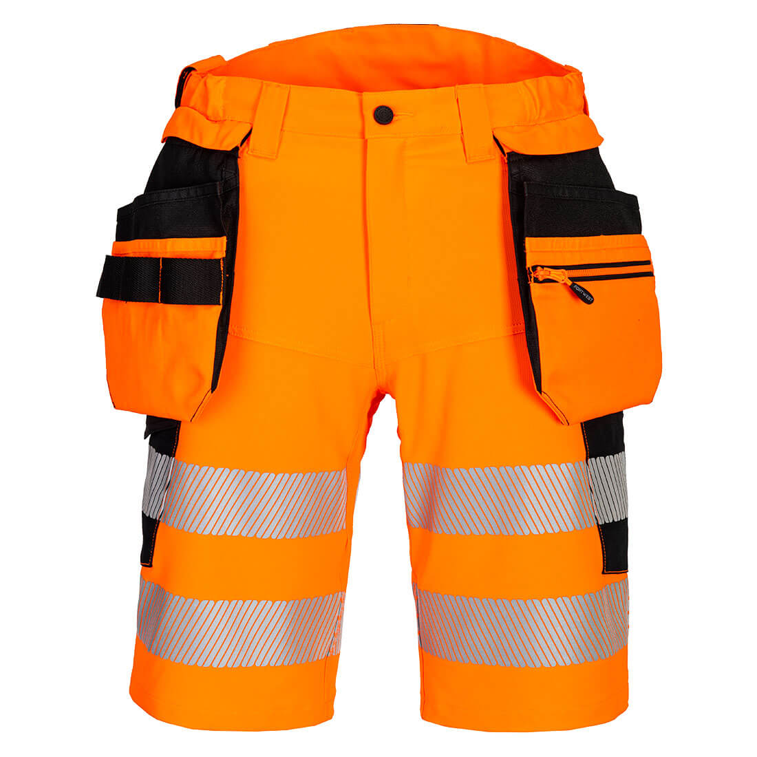 DX4 Workwear DX446 Orange Detachable High Vis Holster Pocket Shorts  34 Waist