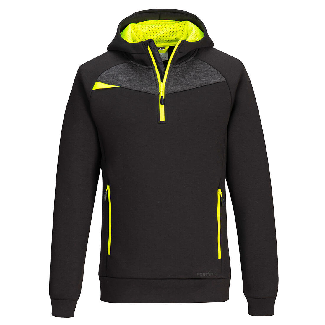 DX4 Workwear DX467 Black Moisture Wicking Quarter Zip Hoodies Large