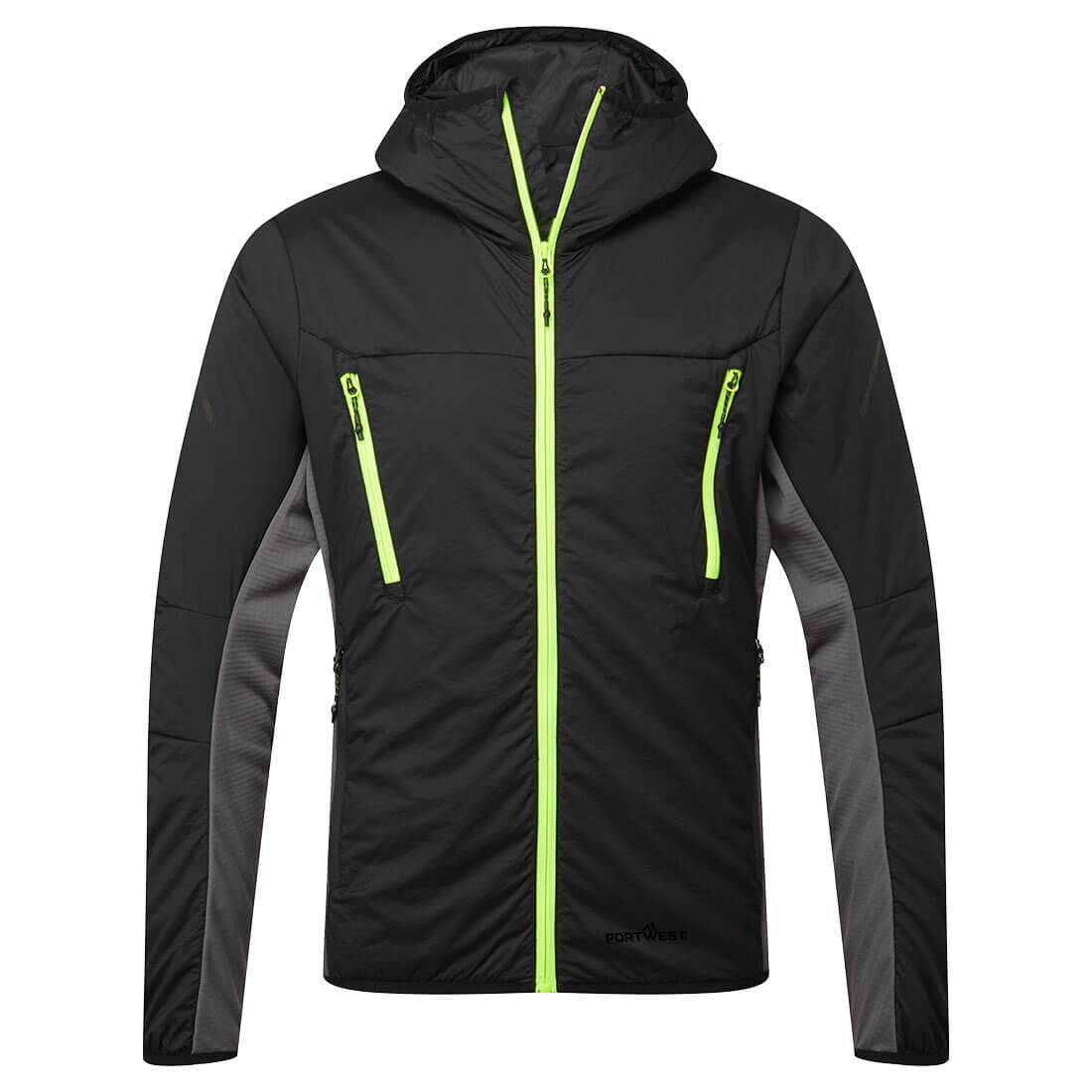 EV4 Workwear EV470 Black Insulated Hybrid Zip Front Work Jacket Small