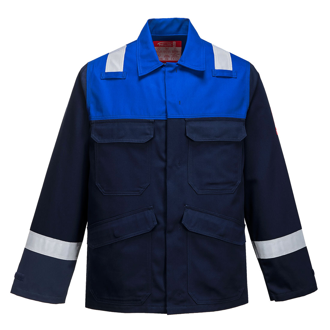 Portwest Bizflame Plus FR55 Navy Royal Flame Resistant Zip Opening Jacket Large