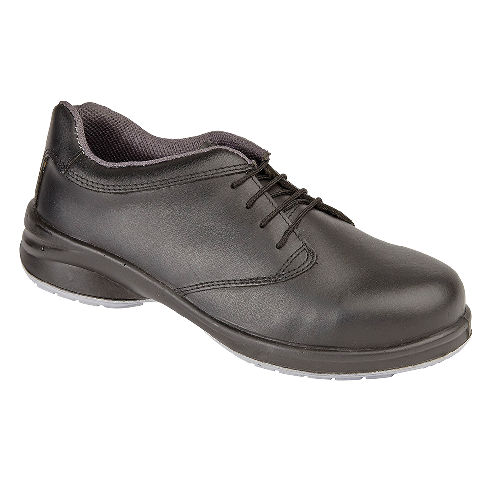 Himalayan 2214 Ladies Black Leather S1P SRC Lace Up Star Safety Shoes UK 5