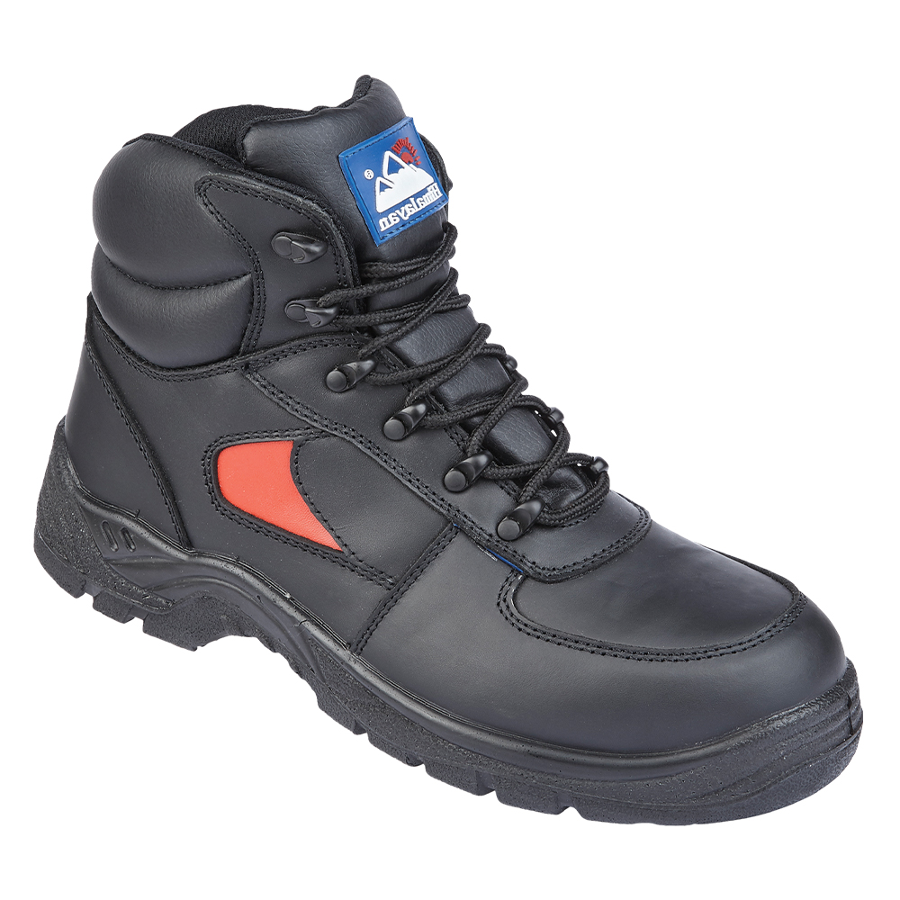 Himalayan 3414 Black Red Leather S1P SRC Unisex Safety Trainer Boots UK 7