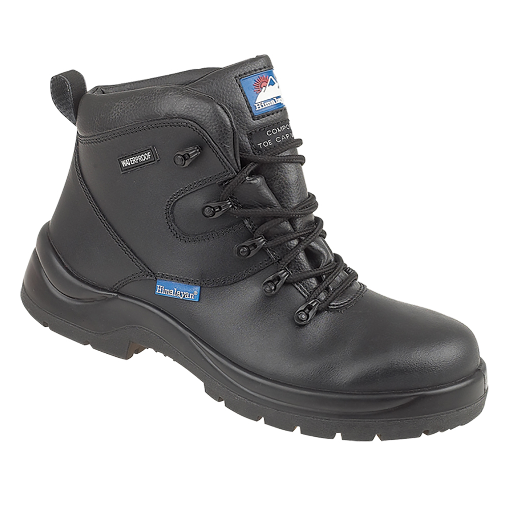 Himalayan 5120 Black Leather HyGrip Waterproof Metal Free Safety Boots UK 3