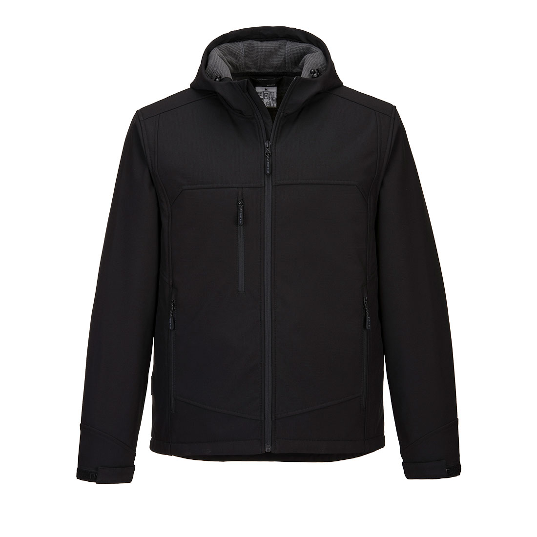 KX3 Workwear KX362 Black Windproof Softshell Hooded Work Jacket 3X Large