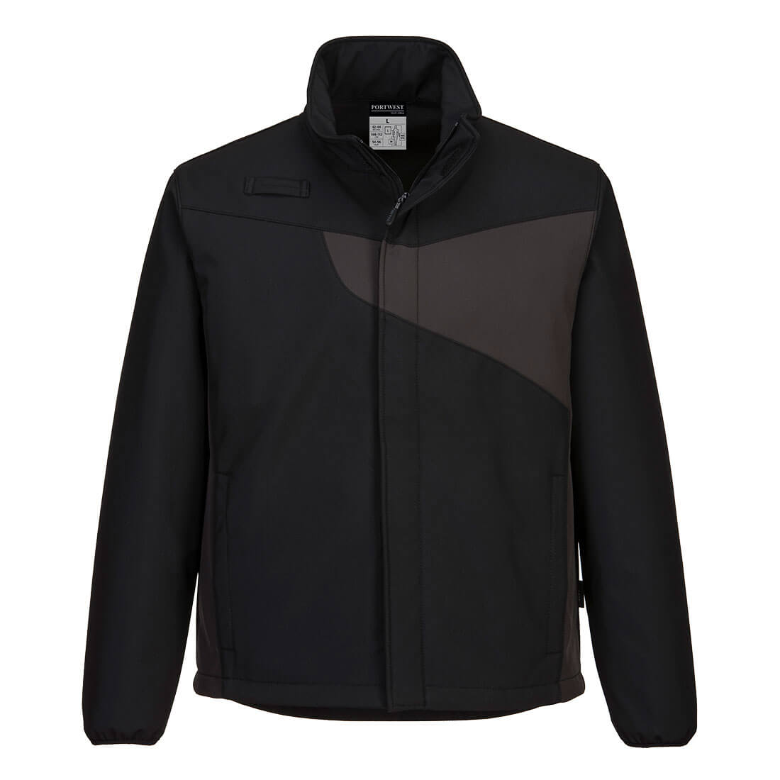 PW2 Workwear PW271 Black Two Layer Softshell Fleece Work Jacket Large