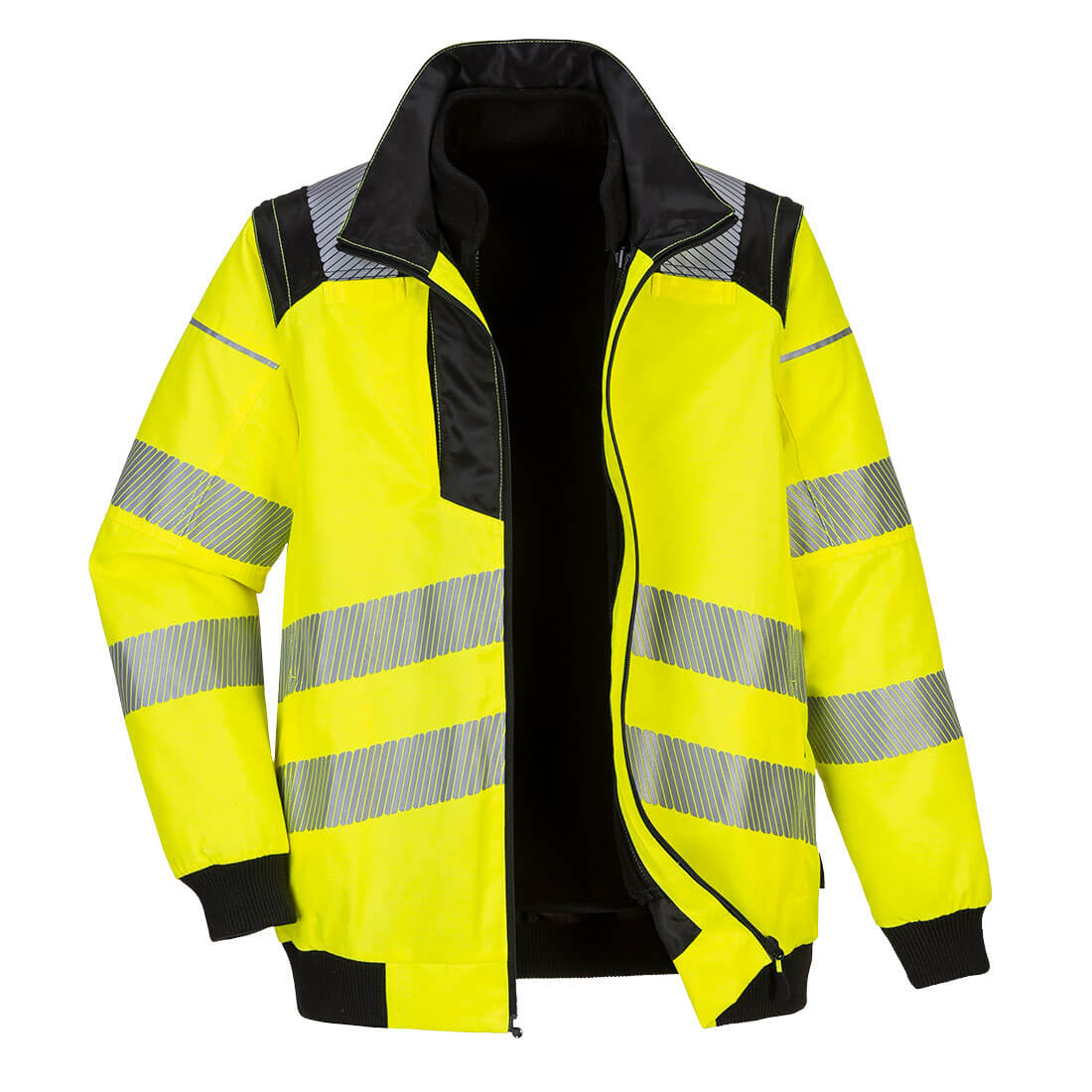 PW3 Workwear High Vis PW302 Yellow and Black 3 in 1 Pilot Work Jacket X Large
