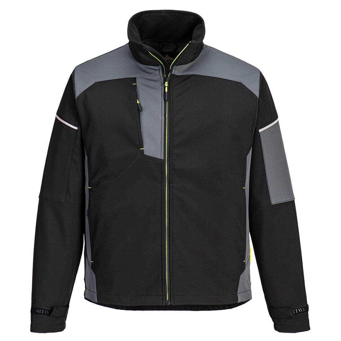PW3 Workwear PW378 Black 3 Layer Fabric Windproof Softshell Jacket Small